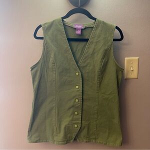 Stylish Olive Green Sleeveless Vest Top